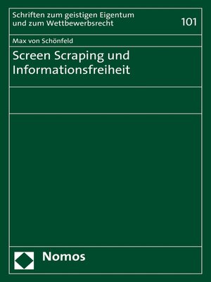 cover image of Screen Scraping und Informationsfreiheit
